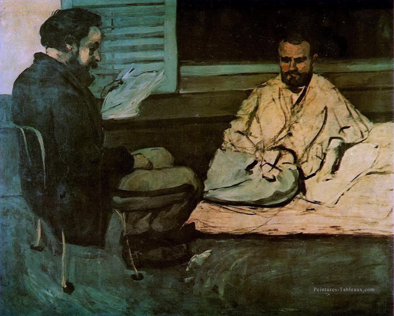 Paul Alexis Lisant un manuscrit à Émile Zola Paul Cézanne Peintures à l'huile